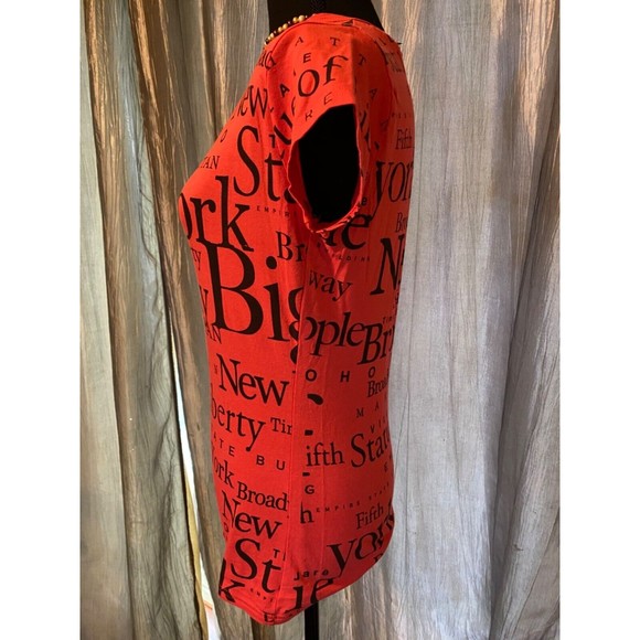 Jay Joshua New York Signature womens Sz L tangerine tee - Picture 3 of 6